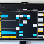 Project Management in Arts**

"A well-organized project management board for an arts organization, showing tasks, timelines, and budget allocation. Sticky notes, charts, and digital displays are visible. The setting is a modern office. fully clothed, appropriate attire, safe for work, perfect anatomy, natural proportions, professional photography, high quality"

**