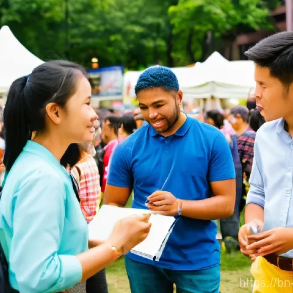 미술문화기획사 필수 이론 정리 - **Prompt:** A vibrant outdoor cultural festival scene. Diverse people of all ages, including familie...