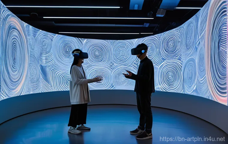 미술문화기획사 업계의 AI 활용 현황 - **Prompt:** A diverse artist, dressed in contemporary, comfortable clothing (such as a tasteful swea...