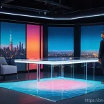 미술문화기획사의 효율적인 스케줄 관리 - **Prompt:** A vibrant, futuristic event planning studio. Diverse, creative event planners, dressed i...