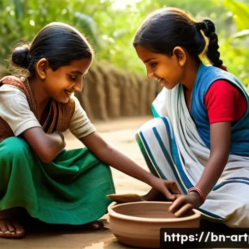 Home 28 미술문화기획사의 비영리 프로젝트 사례 - **Prompt 1: Intergenerational Learning of Traditional Crafts**
"A heartwarming, detailed photogr...