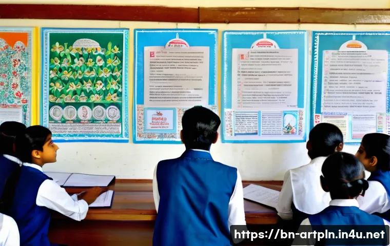 미술문화기획사의 자격 시험 대비 문제 유형 - A detailed classroom scene showing a diverse group of Bengali students attentively engaged in an int...