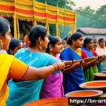 Home 23 미술문화기획사의 지역 축제 기획 참여 후기 - A vibrant rural Bengali festival scene featuring traditionally dressed local artisans demonstrating ...