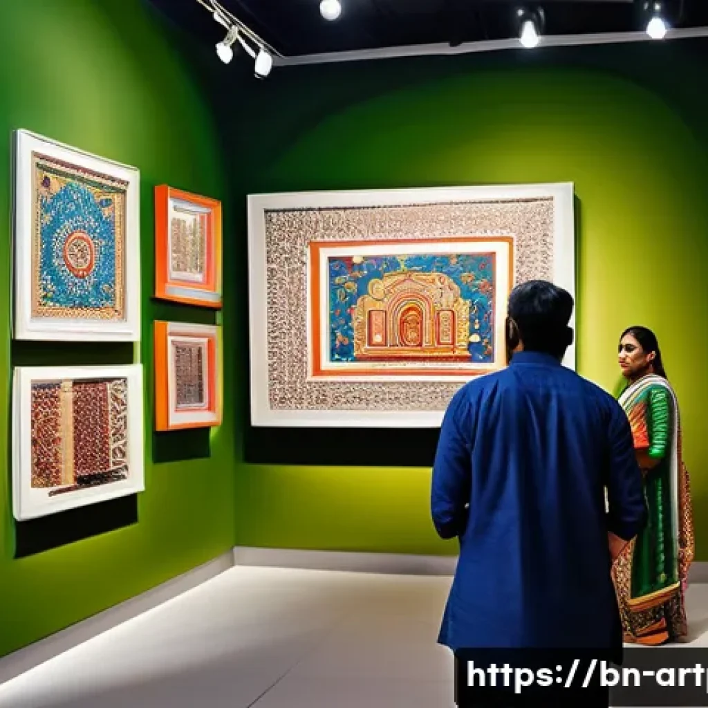 미술문화기획사와 컬렉터의 협업 사례 - A vibrant art exhibition scene set in a contemporary gallery, showcasing a collaborative project bet...