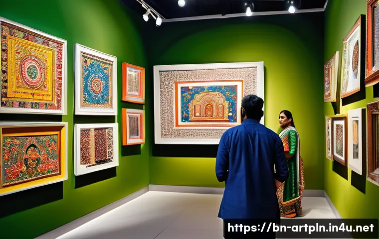 미술문화기획사와 컬렉터의 협업 사례 - A vibrant art exhibition scene set in a contemporary gallery, showcasing a collaborative project bet...