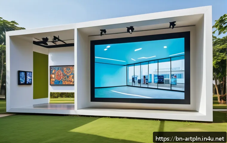 미술문화기획사와 크리에이티브 디렉터의 차이 - A modern museum interior blending traditional Bengali cultural artifacts with contemporary art insta...