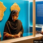 Home 18 미술문화기획사의 경력 개발 성공 스토리 - A modern museum interior showcasing a vibrant cultural exhibition with interactive digital displays ...