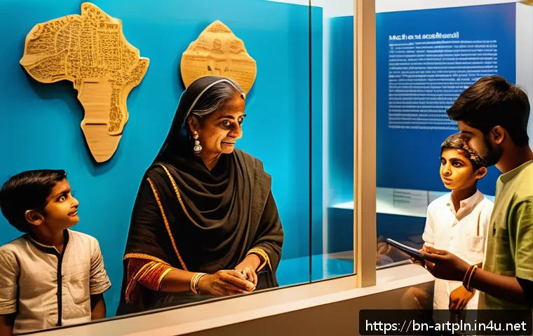 미술문화기획사의 경력 개발 성공 스토리 - A modern museum interior showcasing a vibrant cultural exhibition with interactive digital displays ...